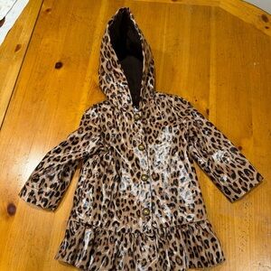 GAP Leopard Print Raincoat for Toddlers Fleece Lined Waterproof